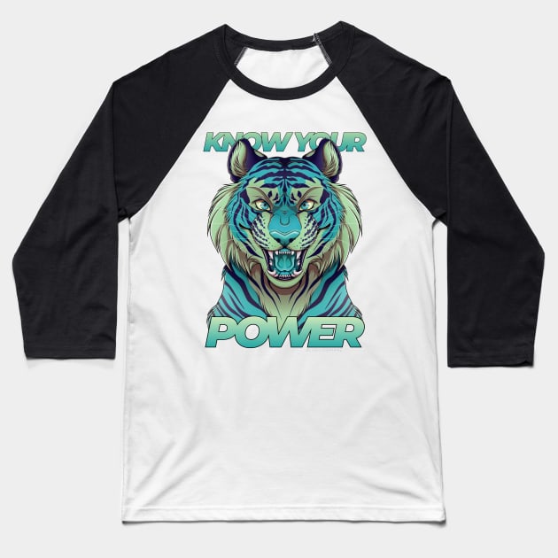 Know your power - Reef Baseball T-Shirt by BlueLionMane